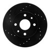 E-Line Drilled & Slotted Black Brake Rotor, 1994-2000 Kia/Hyundai/Genesis, Position: Front Left - image 4
