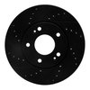 E-Line Drilled & Slotted Black Brake Rotor, 2007-2010 Kia/Hyundai/Genesis, Position: Front Left - image 2