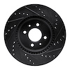 E-Line Drilled & Slotted Black Brake Rotor, Fits Select Kia/Hyundai/Genesis, Position: Front Left - image 1