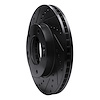 E-Line Drilled & Slotted Black Brake Rotor, 2003-2006 Kia/Hyundai/Genesis, Position: Front Left - image 1