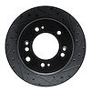 E-Line Drilled & Slotted Black Brake Rotor, 2007-2009 Kia/Hyundai/Genesis, Position: Rear Right - image 1