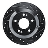 E-Line Drilled & Slotted Black Brake Rotor, 2015-2020 Kia/Hyundai/Genesis, Position: Rear Right - image 1
