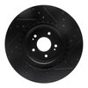 E-Line Drilled & Slotted Black Brake Rotor, Fits Select Kia/Hyundai/Genesis, Position: Front Left - image 3