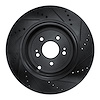 E-Line Drilled & Slotted Black Brake Rotor, Fits Select Kia/Hyundai/Genesis, Position: Rear Left - image 1