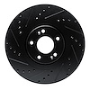 E-Line Drilled & Slotted Black Brake Rotor, Fits Select Kia/Hyundai/Genesis, Position: Front Left - image 1