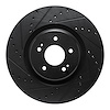E-Line Drilled & Slotted Black Brake Rotor, Fits Select Kia/Hyundai/Genesis, Position: Front Left - image 1