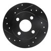 E-Line Drilled & Slotted Black Brake Rotor, 1981-1987 Renault, Position: Front Left - image 2