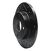E-Line Drilled & Slotted Black Brake Rotor, 1981-1987 Renault, Position: Front Right - image 1