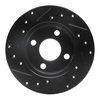 E-Line Drilled & Slotted Black Brake Rotor, 1981-1987 Renault, Position: Front Right - image 3