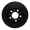 E-Line Drilled & Slotted Black Brake Rotor, Fits Select Tesla, Position: Front Left - image 1