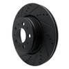 E-Line Drilled & Slotted Black Brake Rotor, Fits Select Tesla, Position: Front Left - image 2
