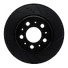 E-Line Drilled & Slotted Black Brake Rotor, Fits Select Tesla, Position: Front Right - image 1