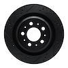 E-Line Drilled & Slotted Black Brake Rotor, Fits Select Tesla, Position: Rear Left - image 1