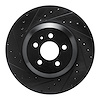 E-Line Drilled & Slotted Black Brake Rotor, Fits Select Tesla, Position: Front Left - image 1