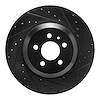 E-Line Drilled & Slotted Black Brake Rotor, Fits Select Tesla, Position: Front Right - image 1
