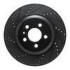 E-Line Drilled & Slotted Black Brake Rotor, Fits Select Tesla, Position: Rear Left - image 1