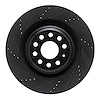 E-Line Drilled & Slotted Black Brake Rotor, 2012-2021 Tesla, Position: Rear Left - image 1