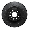 E-Line Drilled & Slotted Black Brake Rotor, Fits Select Tesla, Position: Front Left - image 1