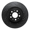 E-Line Drilled & Slotted Black Brake Rotor, Fits Select Tesla, Position: Front Right - image 1