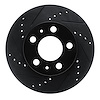 E-Line Drilled & Slotted Black Brake Rotor, 1976-1993 Volvo, Position: Front Left - image 1