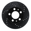 E-Line Drilled & Slotted Black Brake Rotor, 1976-1993 Volvo, Position: Front Right - image 1