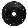 E-Line Drilled & Slotted Black Brake Rotor, 1982-1987 Volvo, Position: Front Left - image 1