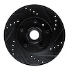 E-Line Drilled & Slotted Black Brake Rotor, 1982-1987 Volvo, Position: Front Right - image 1