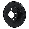 E-Line Drilled & Slotted Black Brake Rotor, 1982-1990 Volvo, Position: Front Left - image 1
