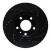 E-Line Drilled & Slotted Black Brake Rotor, 1982-1990 Volvo, Position: Front Left - image 4