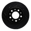 E-Line Drilled & Slotted Black Brake Rotor, 1982-1992 Volvo, Position: Front Left - image 1