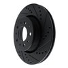 E-Line Drilled & Slotted Black Brake Rotor, 1982-1992 Volvo, Position: Front Right - image 2