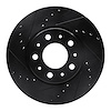 E-Line Drilled & Slotted Black Brake Rotor, 1991-1995 Volvo, Position: Front Left - image 1