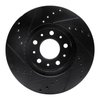 E-Line Drilled & Slotted Black Brake Rotor, 1991-1995 Volvo, Position: Front Right - image 2