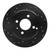 E-Line Drilled & Slotted Black Brake Rotor, 1993-1995 Volvo, Position: Rear Left - image 2