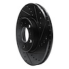 E-Line Drilled & Slotted Black Brake Rotor, 1995-2004 Volvo, Position: Front Right - image 1