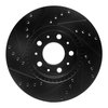 E-Line Drilled & Slotted Black Brake Rotor, 1995-2004 Volvo, Position: Front Right - image 4