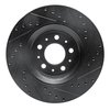 E-Line Drilled & Slotted Black Brake Rotor, 1998-2004 Volvo, Position: Front Left - image 3