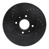 E-Line Drilled & Slotted Black Brake Rotor, 2000-2004 Volvo, Position: Front Right - image 2