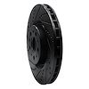 E-Line Drilled & Slotted Black Brake Rotor, 2004-2007 Volvo, Position: Front Left - image 1