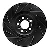 E-Line Drilled & Slotted Black Brake Rotor, 2004-2007 Volvo, Position: Front Right - image 1