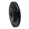 E-Line Drilled & Slotted Black Brake Rotor, 2004-2007 Volvo, Position: Rear Left - image 1