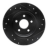 E-Line Drilled & Slotted Black Brake Rotor, 2004-2013 Volvo, Position: Rear Left - image 1