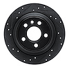 E-Line Drilled & Slotted Black Brake Rotor, 2007-2010 Volvo, Position: Rear Left - image 1