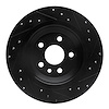E-Line Drilled & Slotted Black Brake Rotor, 2007-2018 Volvo, Position: Rear Left - image 1