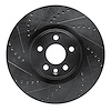 E-Line Drilled & Slotted Black Brake Rotor, 2007-2016 Volvo, Position: Front Left - image 1