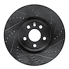 E-Line Drilled & Slotted Black Brake Rotor, 2007-2016 Volvo, Position: Front Right - image 1
