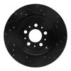 E-Line Drilled & Slotted Black Brake Rotor, 2003-2014 Volvo, Position: Rear Left - image 2