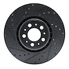 E-Line Drilled & Slotted Black Brake Rotor, 2003-2009 Volvo, Position: Front Left - image 1