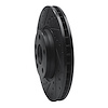 E-Line Drilled & Slotted Black Brake Rotor, 2007-2018 Fits Multiple Makes/Models, Position: Front Left - image 1