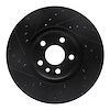 E-Line Drilled & Slotted Black Brake Rotor, 2007-2018 Fits Multiple Makes/Models, Position: Front Right - image 1